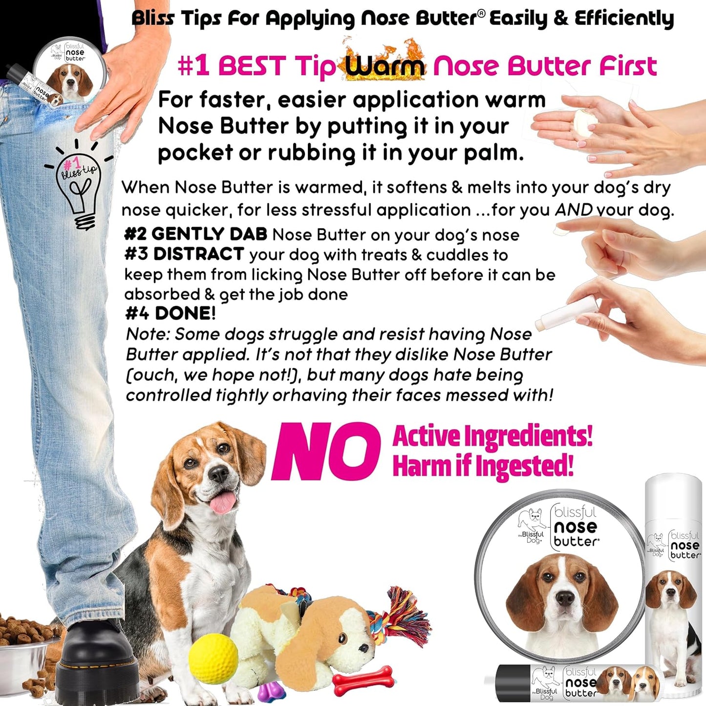 The Blissful Dog Beagle Unscented Nose Butter, 16oz