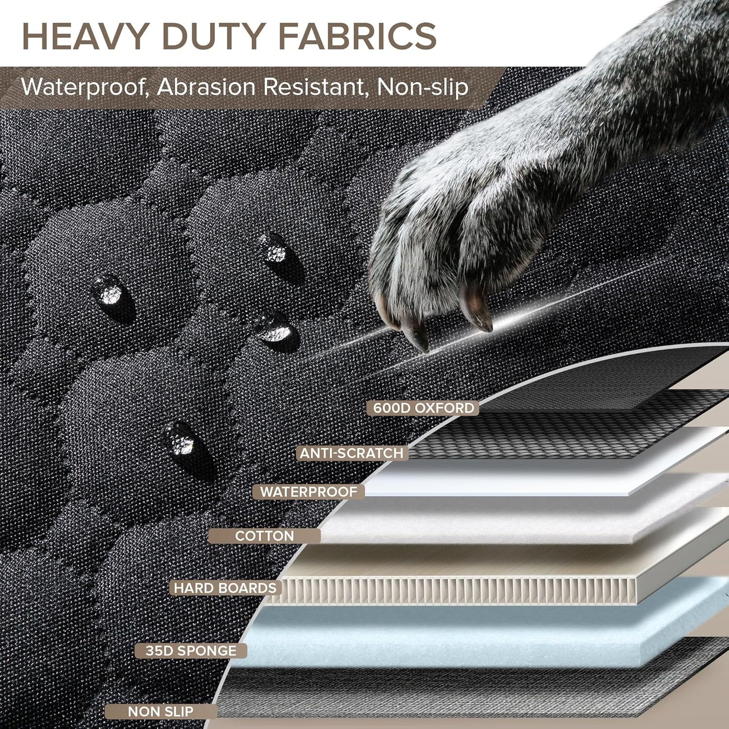 XL Truck Back Seat Extender for Dogs, Hard Bottom Dog Car Seat Cover for Back Seat, Heavy Duty Dog Hammock for Aggressive Chewers, Waterproof Pet Seat Covers for Trucks, F150, Ram1500, Large SUV