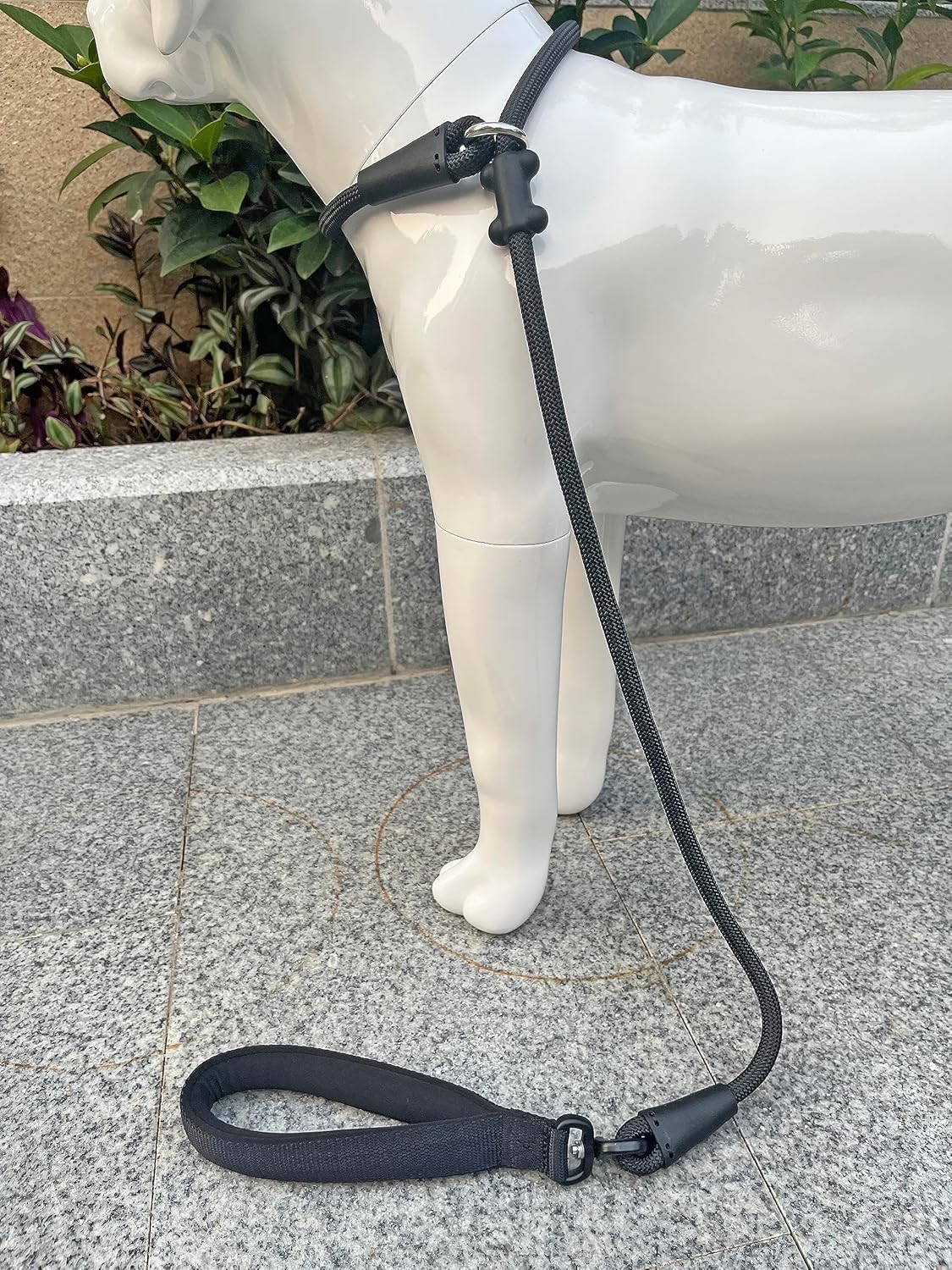 Slip Lead Dog Leash，Strong Nylon Rope Leash and Padded Handle,No Pull Outdoor Walking Training Lead for Small Medium Large Dogs(Black, 1/2"×4ft)