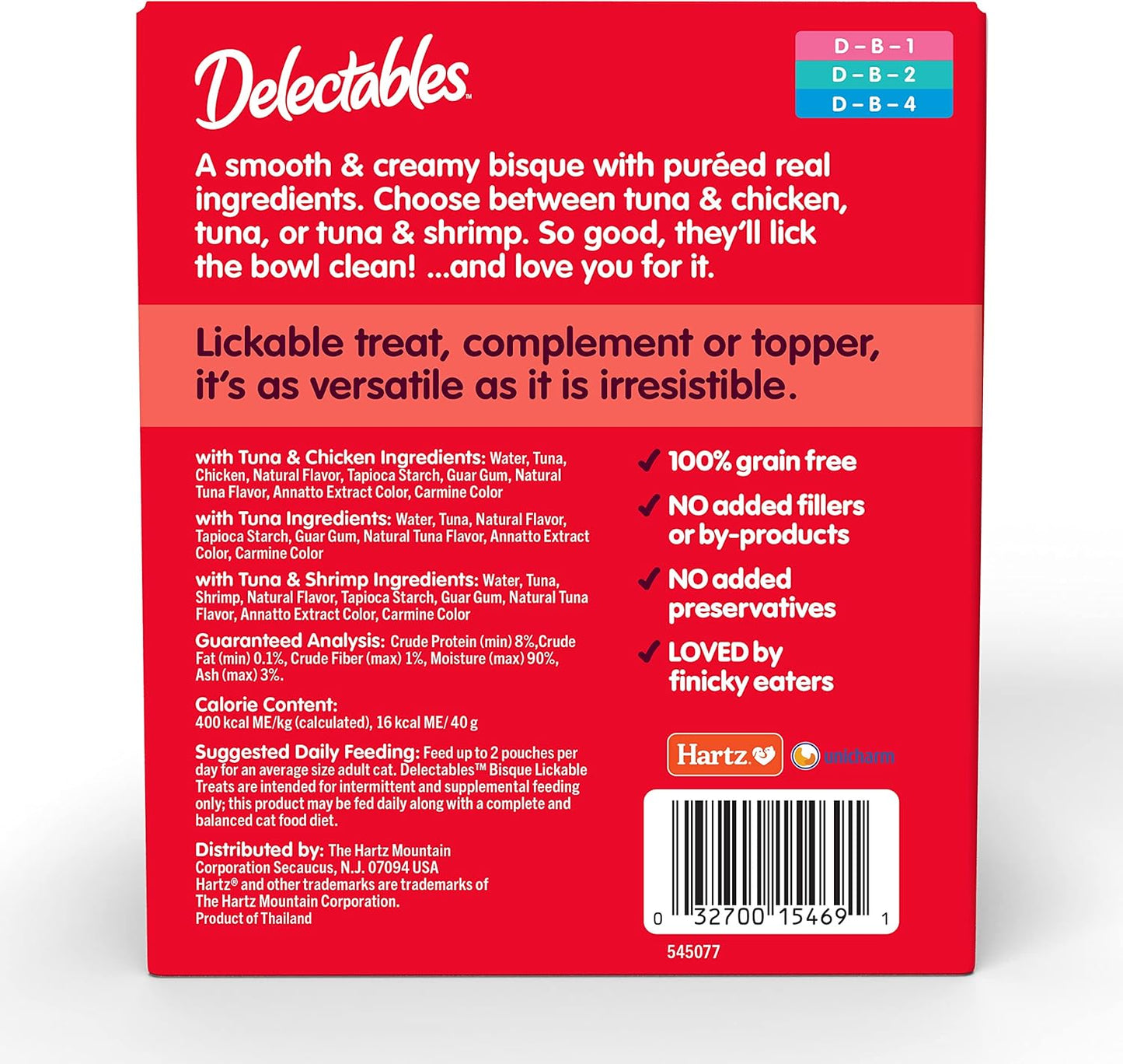 Delectables Bisque Lickable Wet Cat Treats - Chicken, Tuna & Shrimp, 12 count