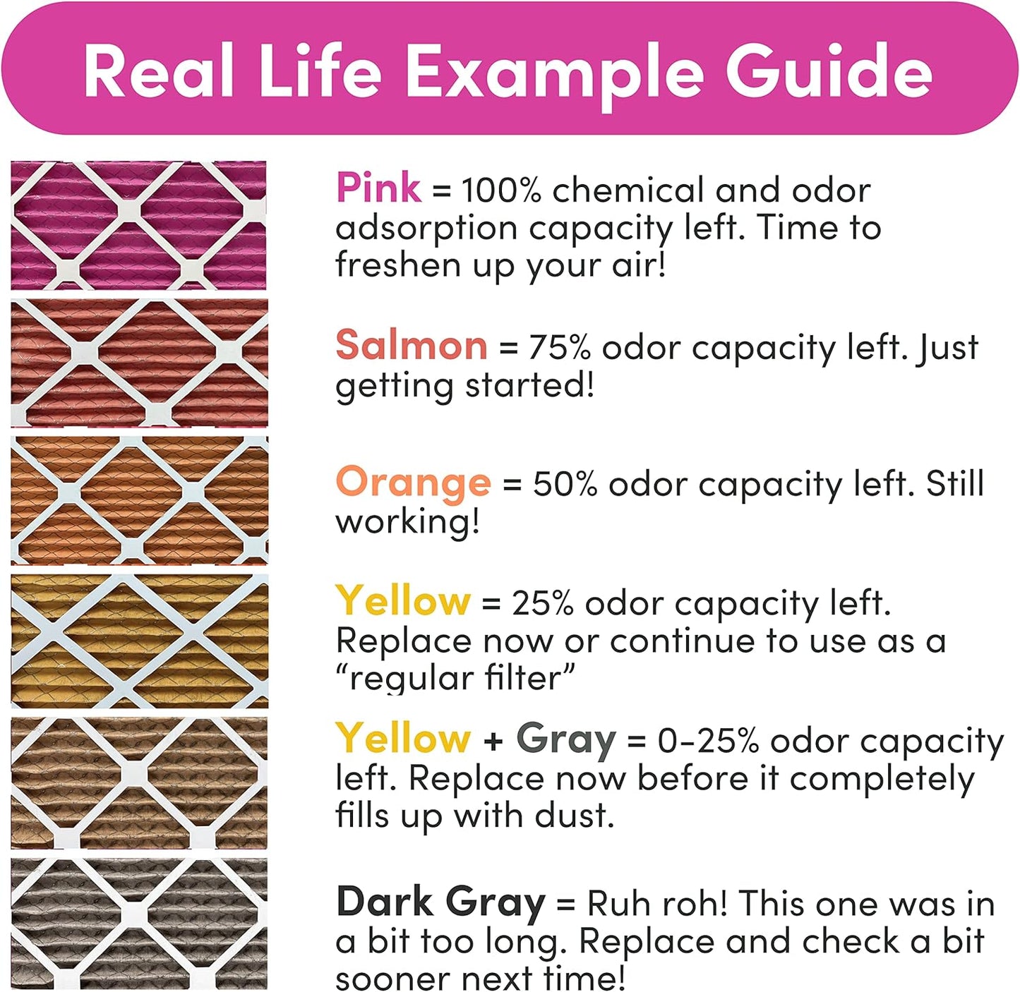 Colorfil 20x24x1 Air Filter (4-Pack) | Made in the USA | Color Changing | Remove Cat and Dog Odor | MERV 8 for Pet Hair Dander and Dust | 19.5"x23.5"x0.75" Exact Size