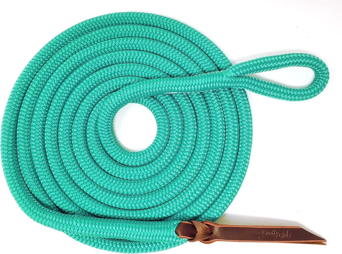 Double Braid Lead Rope with Eye Splice Loop, 12-14FT Lengths (Turquoise, 14 ft.)