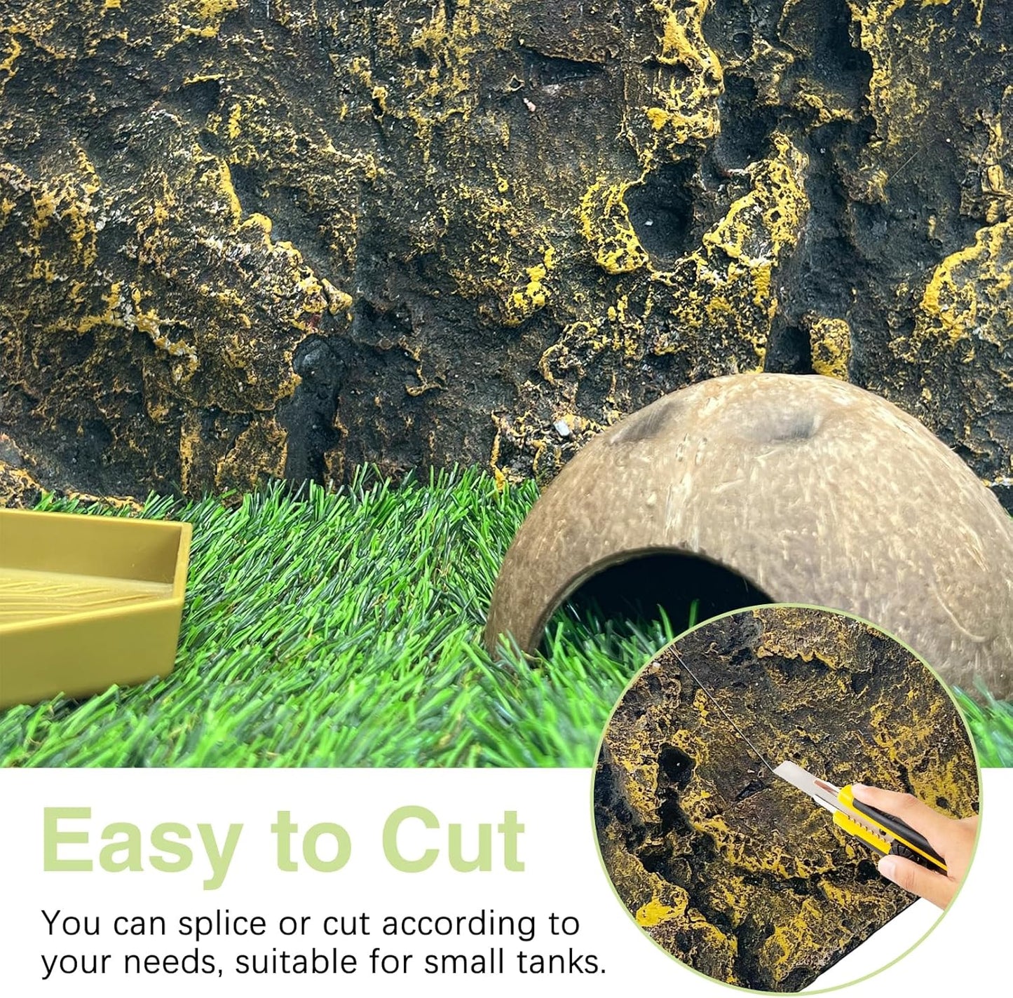 Hamiledyi Rock Terrarium Background Reptile Tank Backgrounds Snake Habitat Decoration Leopard Gecko 3D Wall Backdrop Aquarium DéCor Backgrounds for Lizards Bearded Dragons Tortoises Tree Frogs