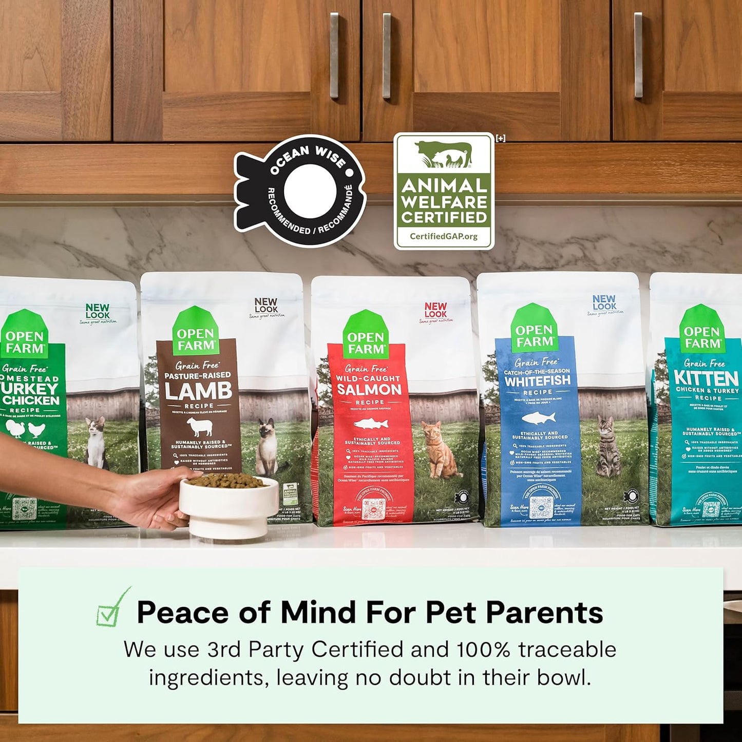 Open Farm, Grain Free Dry Cat Food, High-Protein Kibble for a Complete & Balanced Diet, Non-GMO Fruits & Vegetables, Prebiotic Fibers to Support Digestion, Homestead Turkey & Chicken Recipe, 8lb Bag