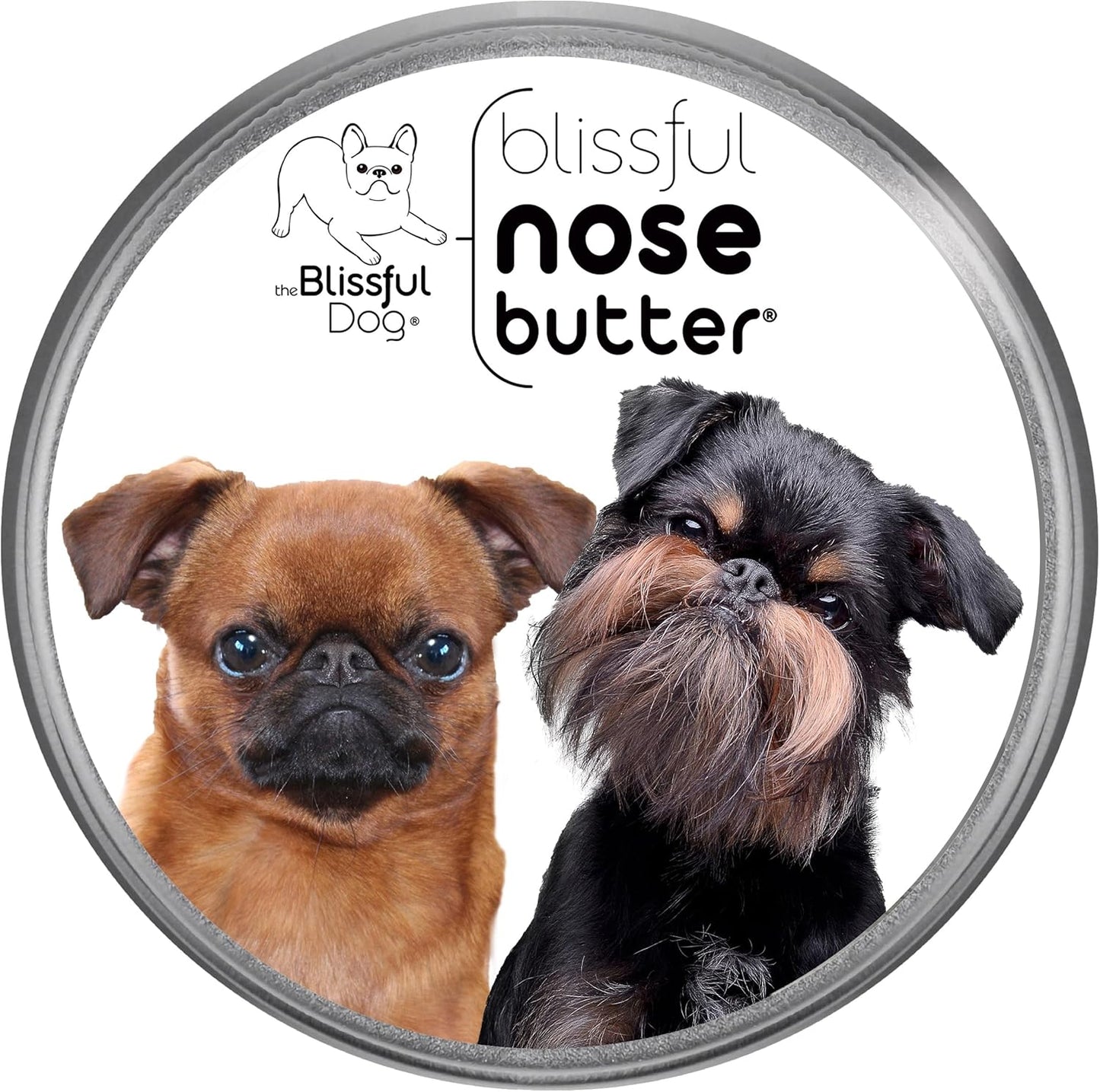 The Blissful Dog Brussels Griffon Nose Butter for Dry, Cracked Skin, Lick-Safe Dog Nose Balm with Moisturizing Shea Butter, Almond, Olive, and Essential Oils, Pet Supplies, Uncented, 2 oz.