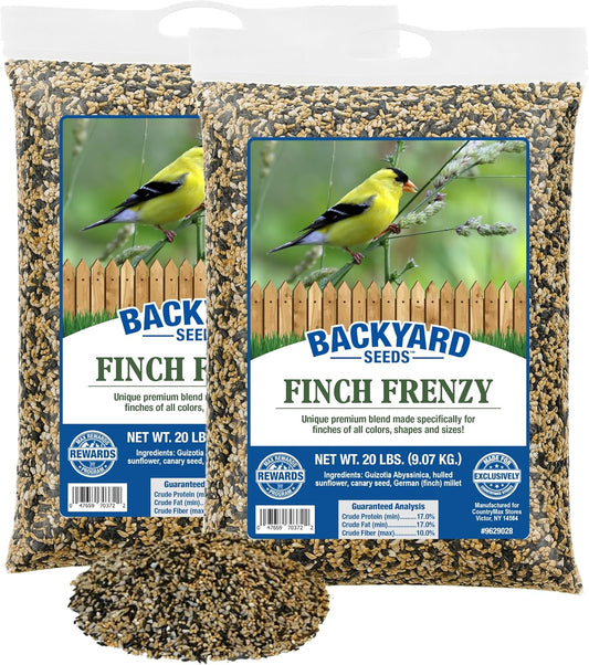 Backyard Seeds Finch Frenzy Wild Bird Seed Mix - for Small Songbirds - Attracts Goldfinches, House Finches, Purple Finches & More (40 Pounds)