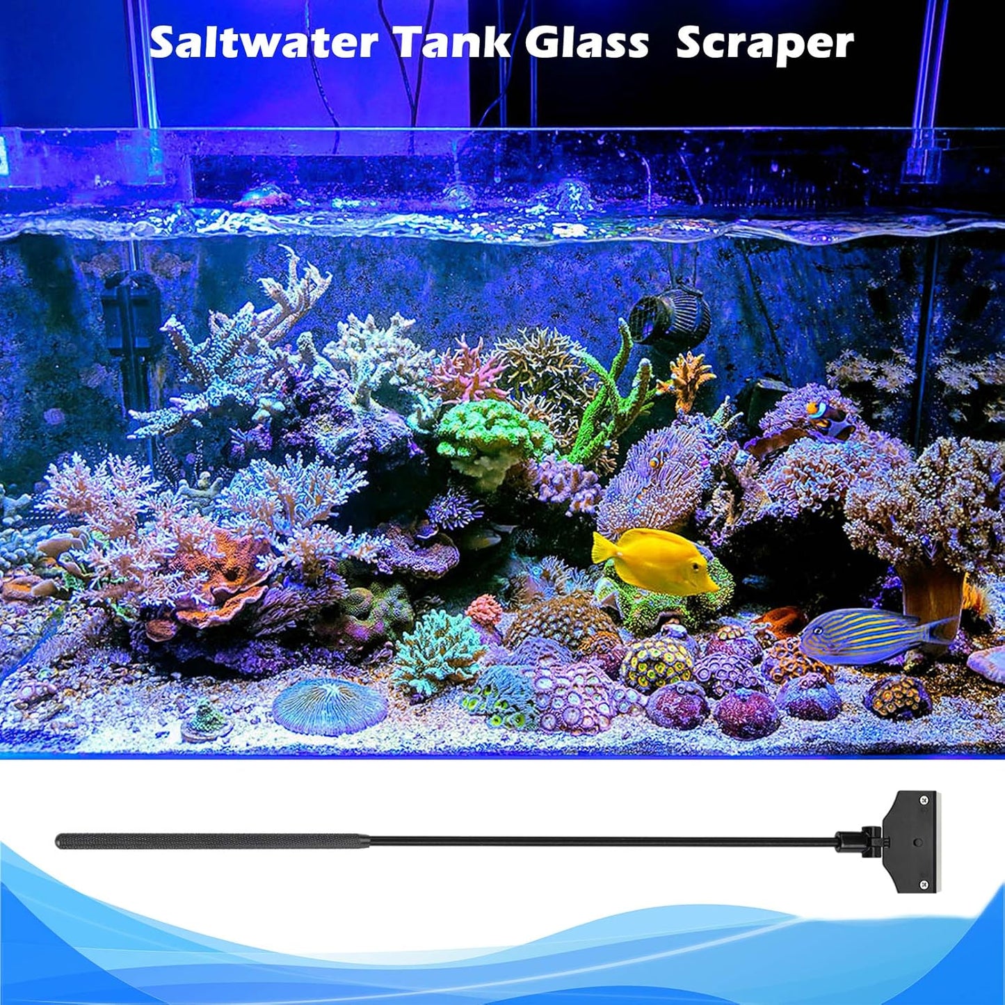 Aquarium Algae Scraper,Aquarium Glass Cleaner,Fish Tank Cleaner, Aquarium Scraper with 10 Blades.
