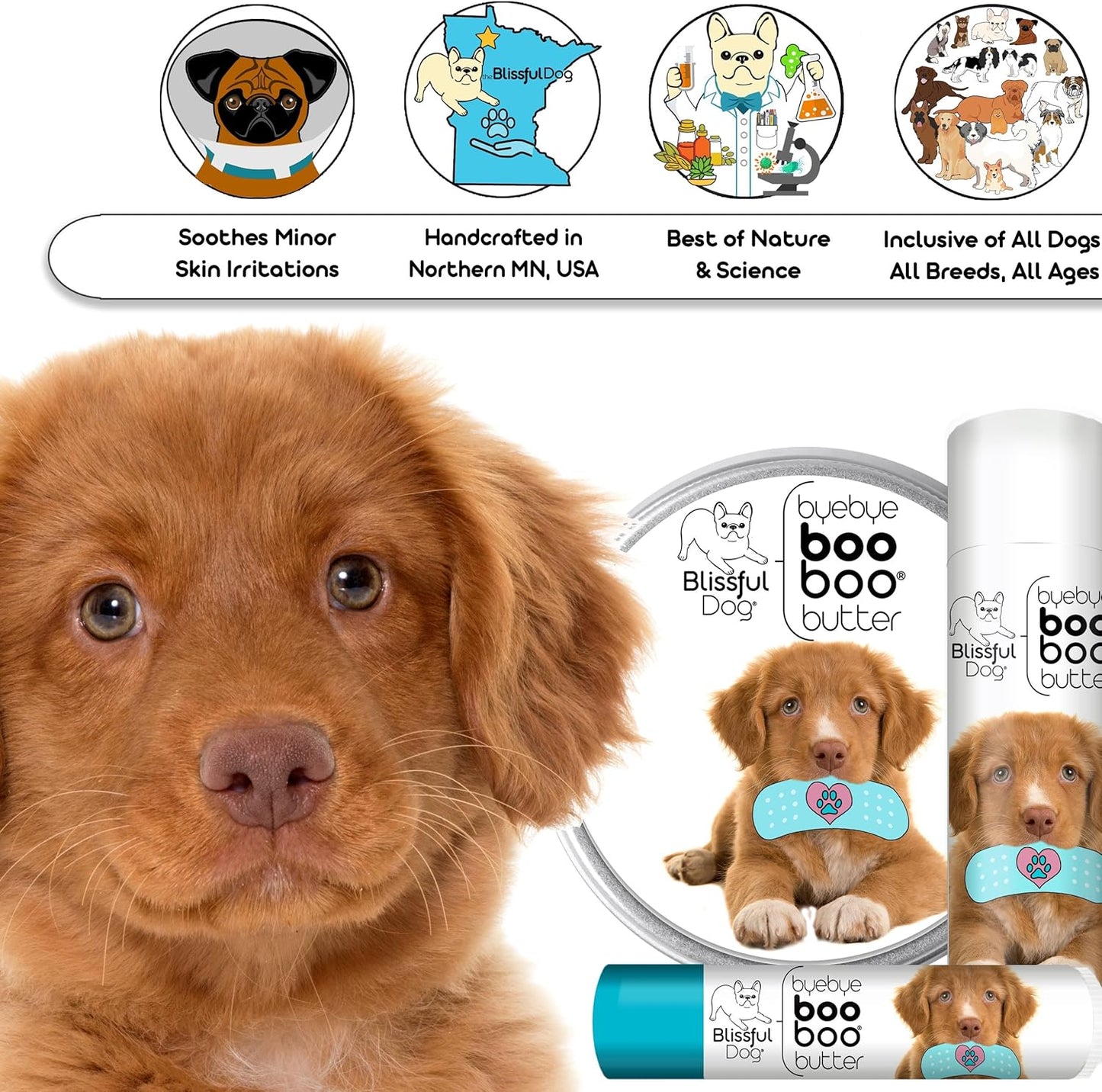 The Blissful Dog Nova Scotia Duck Tolling Retriever Boo Boo Butter, 16 oz.