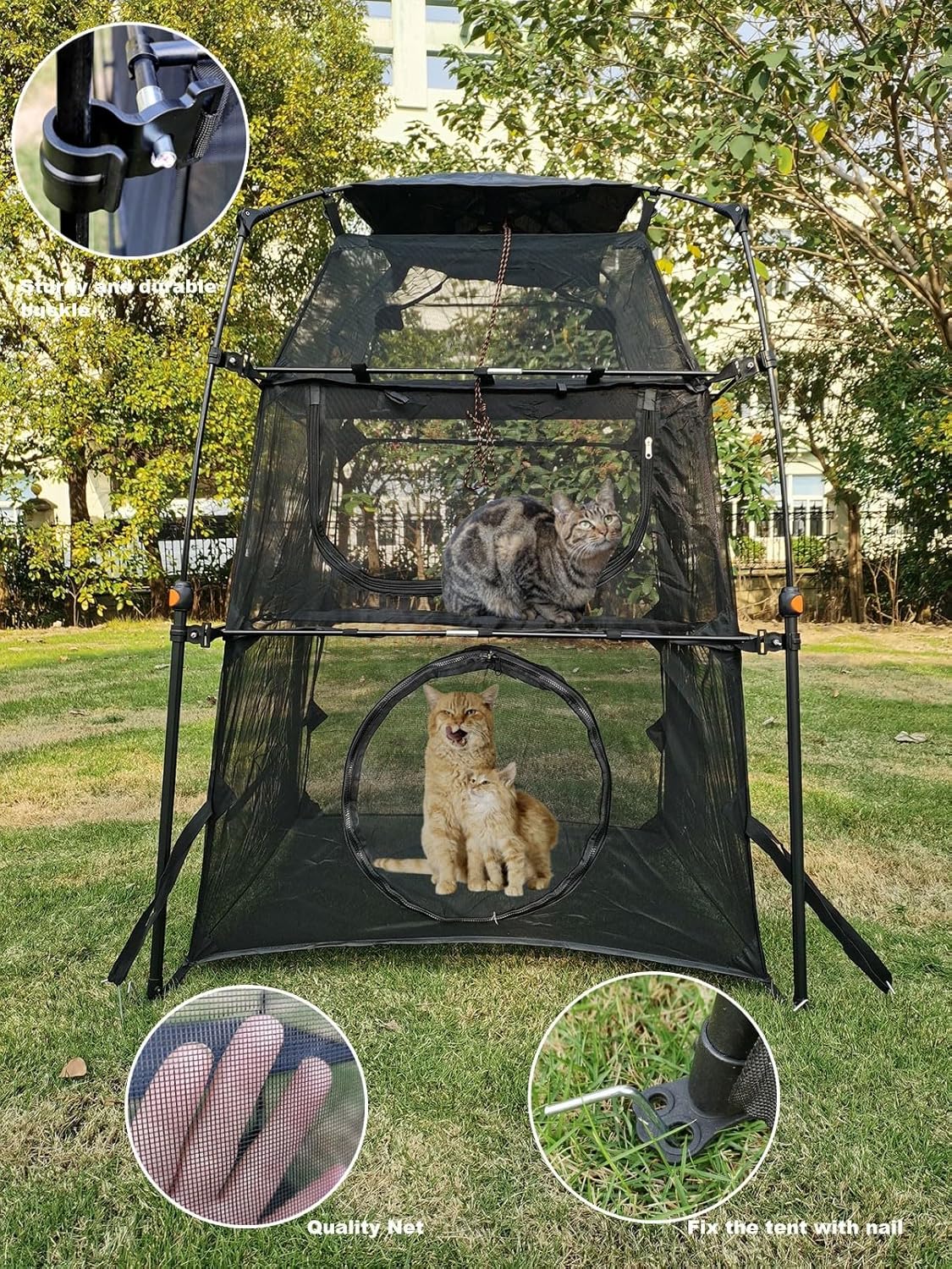 Portable Large Pop Up Pet Cat Tents Enclosures for Outside Patio