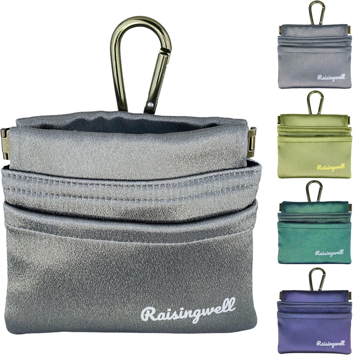 Dog Treat Pouch, Pocket Sized Pet Training Pouch, Hand Free Bronze Dog Walking Bag with Carabiner, Self-Closing Pet Feed Snack Reward, for Puppy Travel or Outdoor Use, NanoPTC