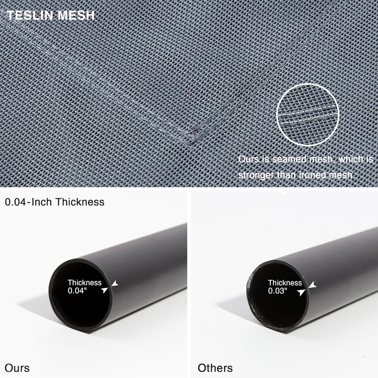 Love's cabin Elevated Cooling Dog Bed for Large Dogs, Portable Indoor & Outdoor Raised Pet Dog Cat Cot, Durable Summer Frame with Breathable Mesh, Grey, 48 inches