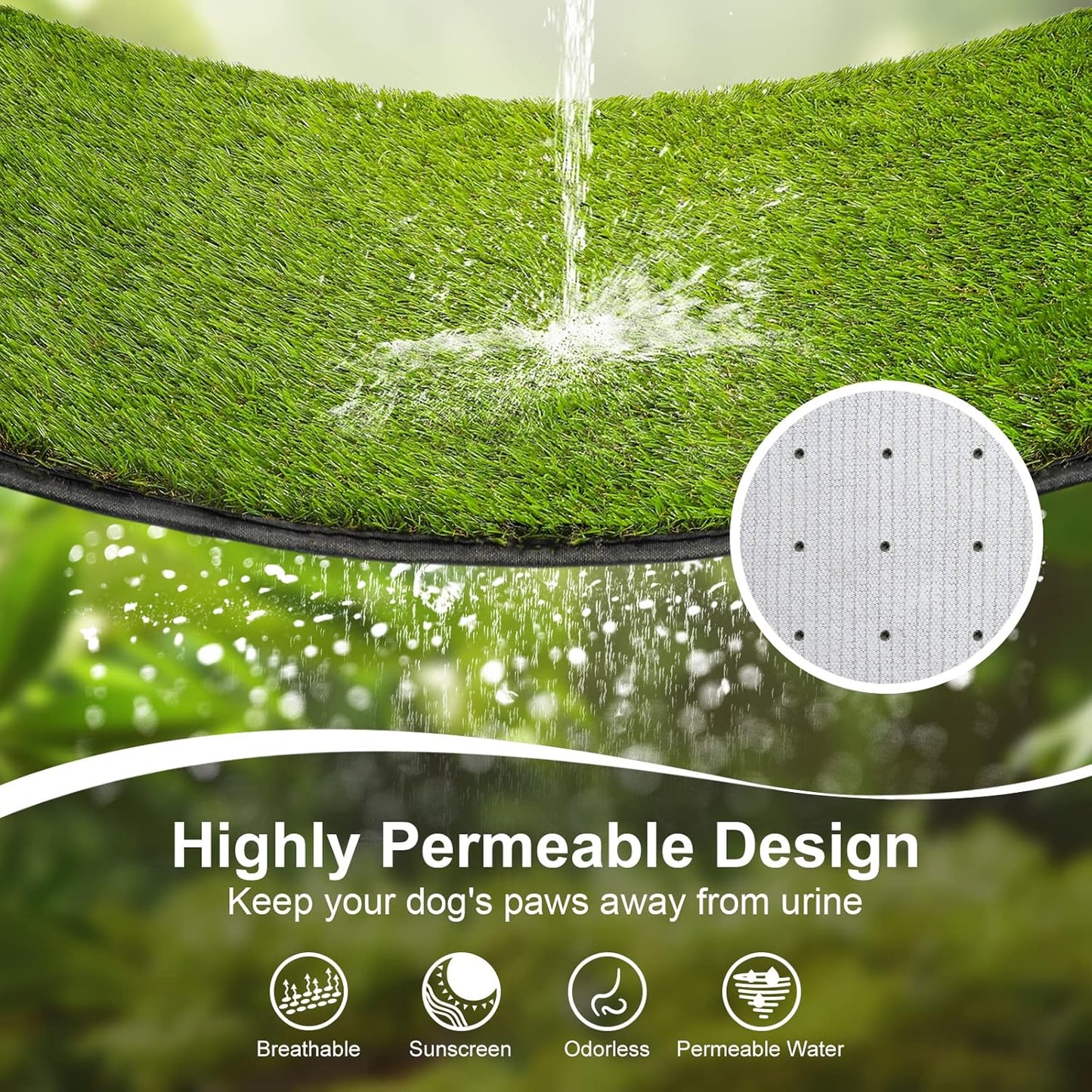 Dog Grass Pad with Tray(40×27.5 inch), Large XL Reusable 3-Layer Dog Pee Potty Grass Pads, Easy to Clean Artificial Fake Grass for Indoor Outdoor and Balcony (2 Pcs Grass Pad+Drainage Grate+Tray)