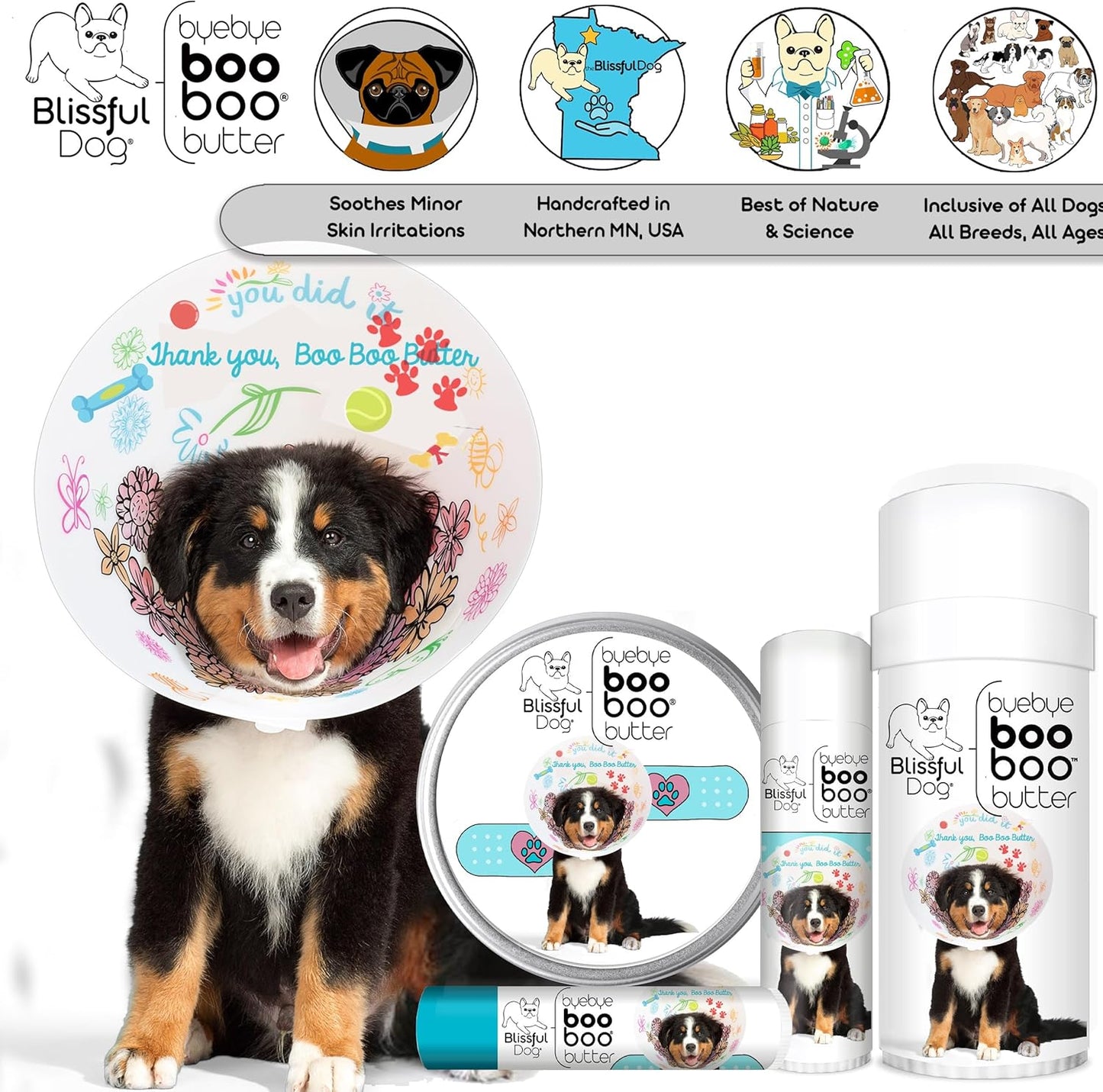 The Blissful Dog .15 oz Tube Bernese Mountain Dog Booboo Butter
