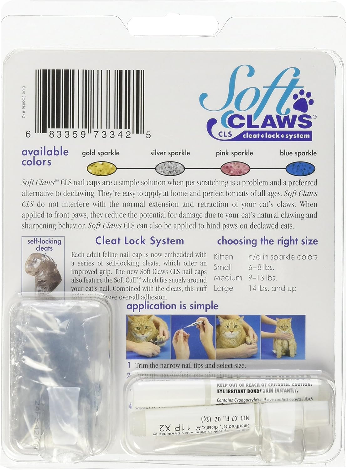 Feline Soft Claw Nail Caps M Blu Sprk