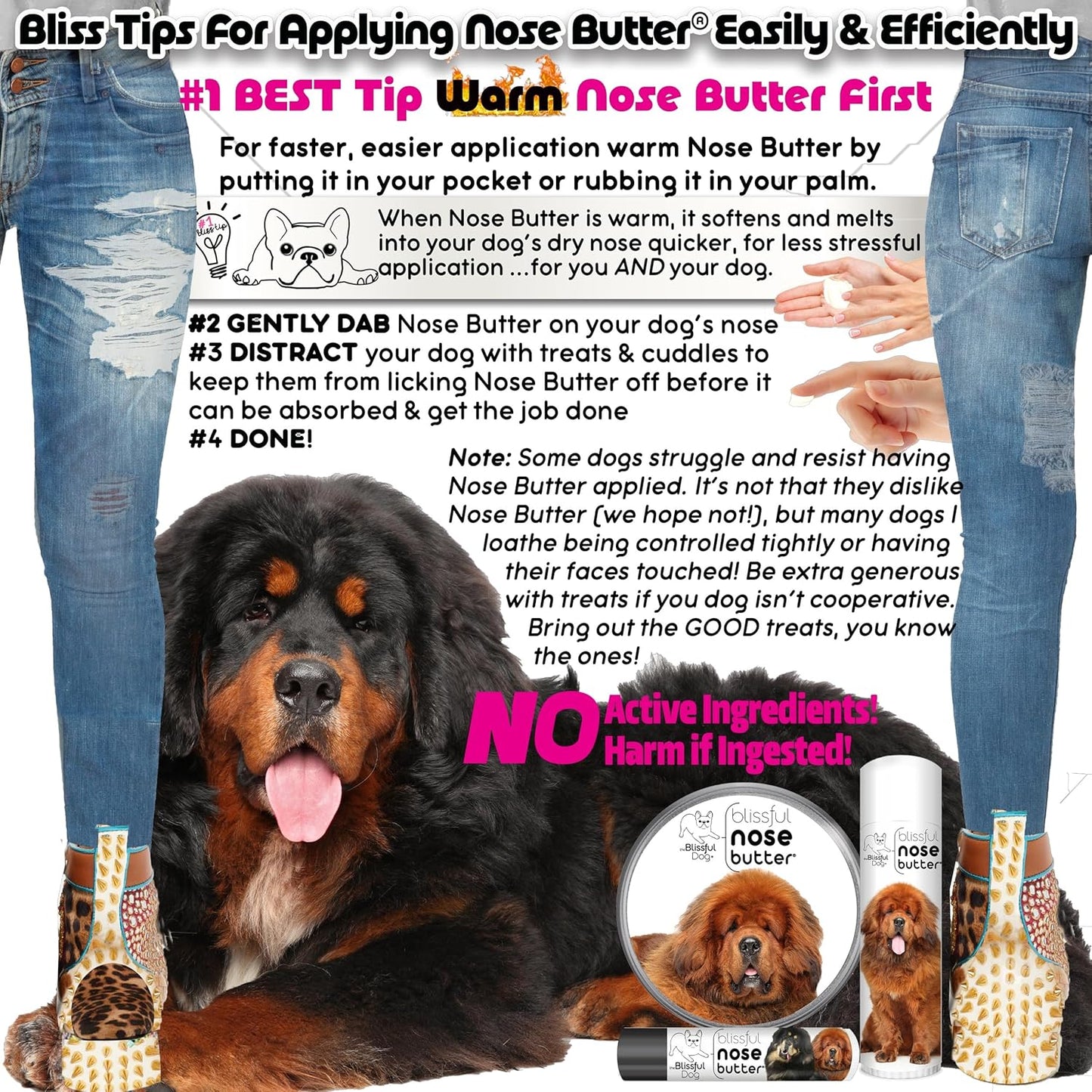 The Blissful Dog Tibetan Mastiff Unscented Nose Butter, 16oz