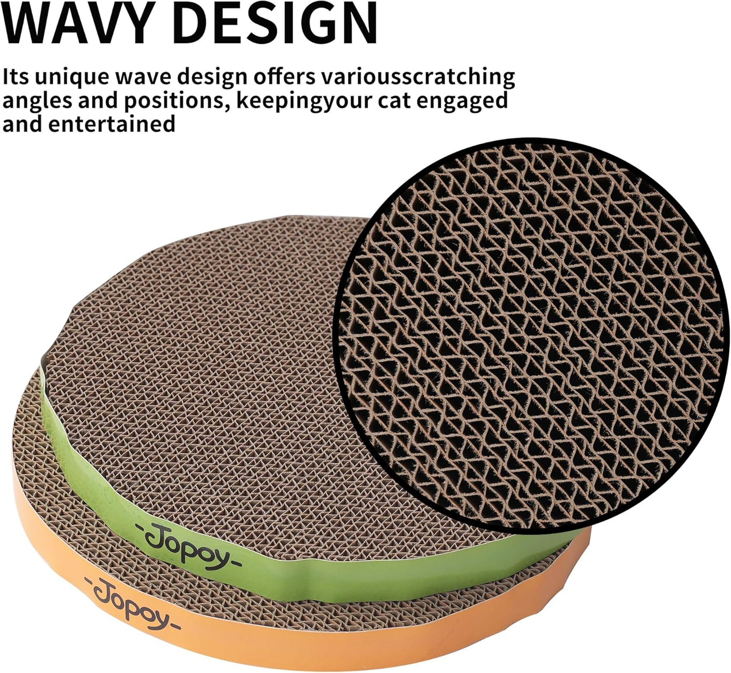 Round cat Scratcher Refill 9.84 inch Diameter 7/8 inch Thickness Scratcher Replacement Pads Scratching Board Circle cat Scratcher Scratch pad (Green and Yellow Cardboard 2PCS)