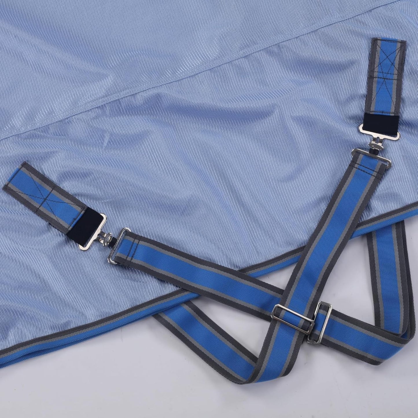 Horse Fly Sheet, Standard Neck Comfy Mesh Fly Sheet for Horses, Equine Summer Sheets UV-Protective Lightblue 84