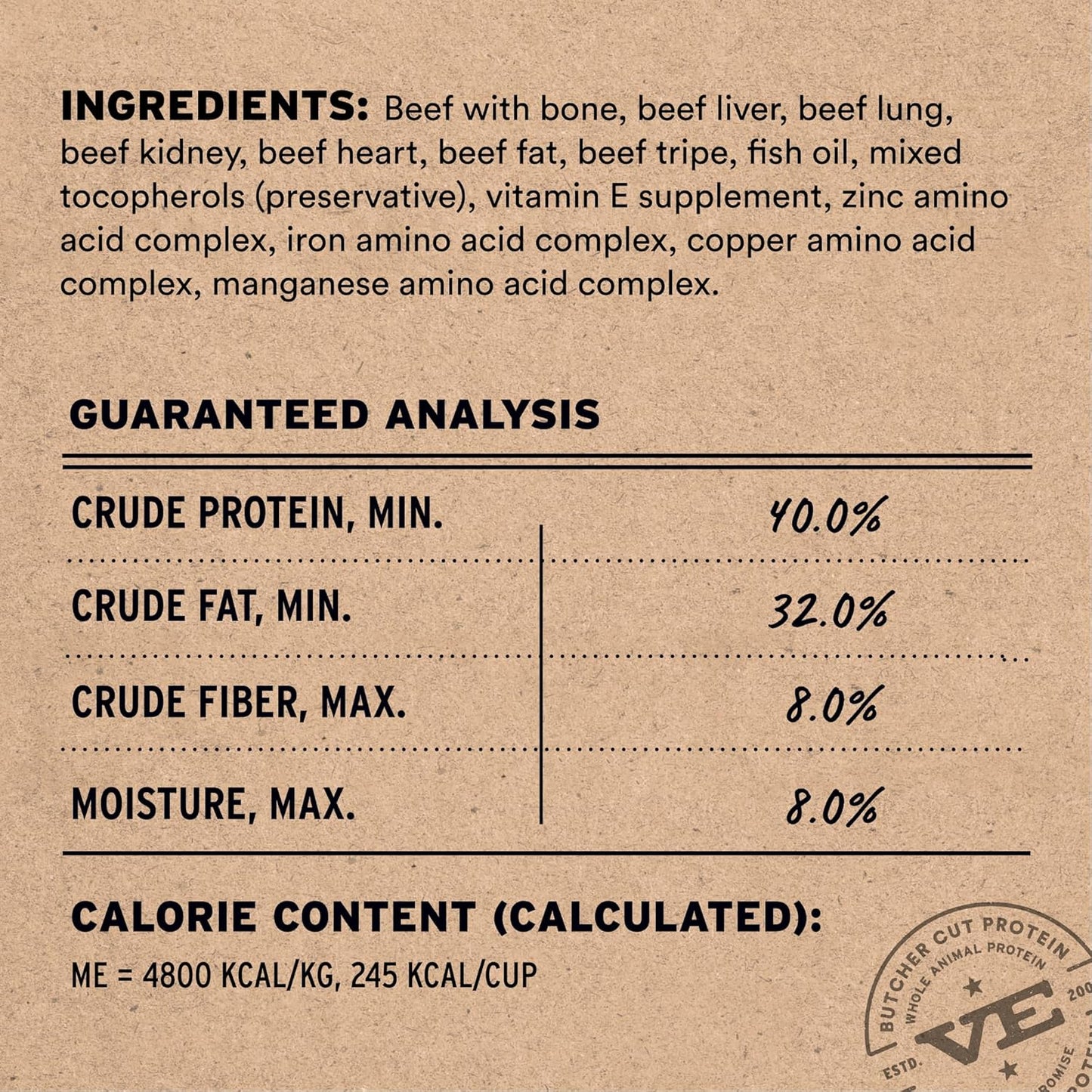 Vital Essentials Freeze-Dried Raw Beef Meal or Mixer Dog Food Crunchy Mini Nibs, 25 oz