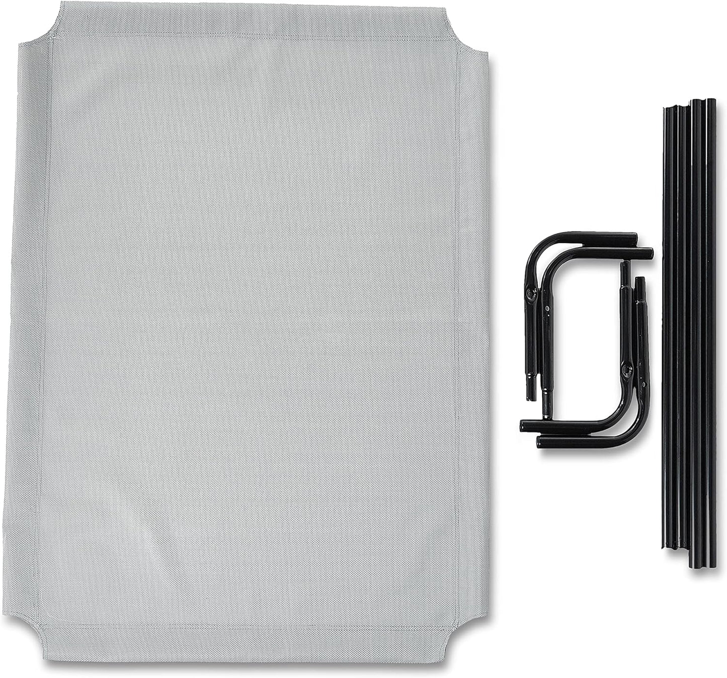 Amazon Basics Cooling Breathable Elevated Dog Bed with Metal Frame for Large Dogs, 51 x 31 x 8 Inch, Grey