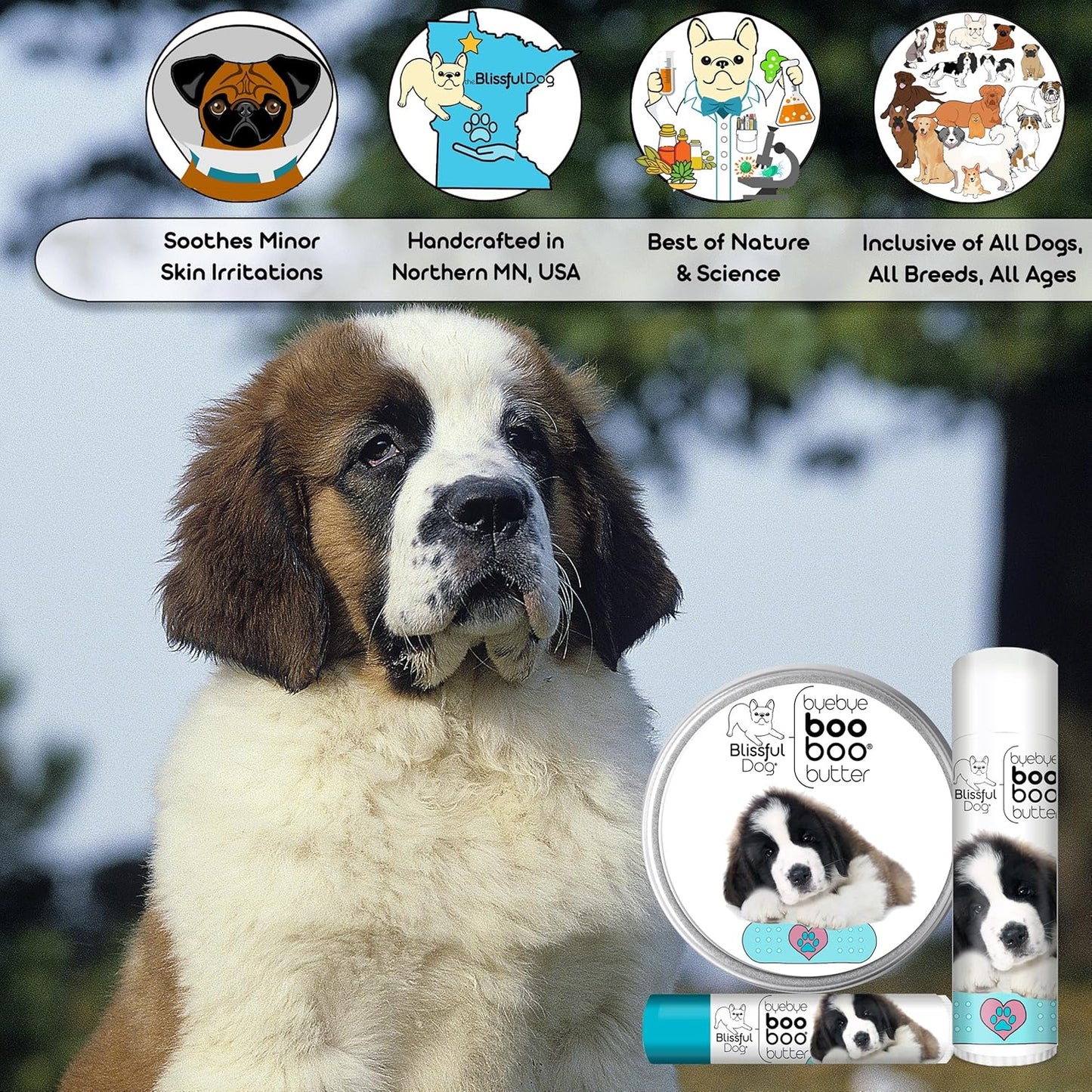 The Blissful Dog 4 oz TIN St. Bernard Booboo Butter
