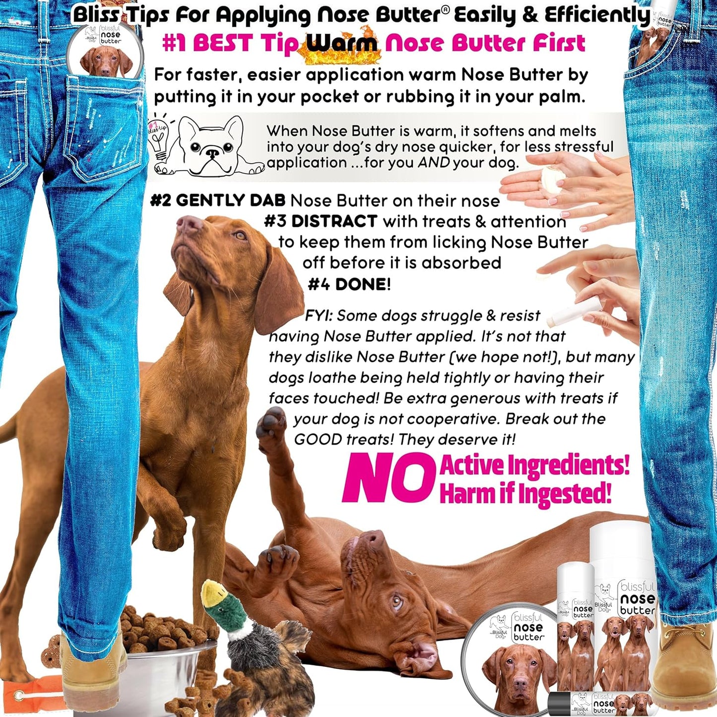 The Blissful Dog Vizsla Unscented Nose Butter - Dog Nose Butter, 1 Ounce